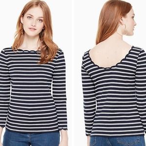Kate Spade Broome Street scallop hem striped top
